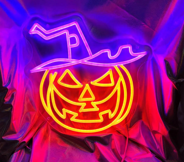 Halloween Pumpkin Neon Sign Decorations Neon Led Signage For Outdoor Garden, Indoor Neon Sign Wall Décor Party Halloween gift