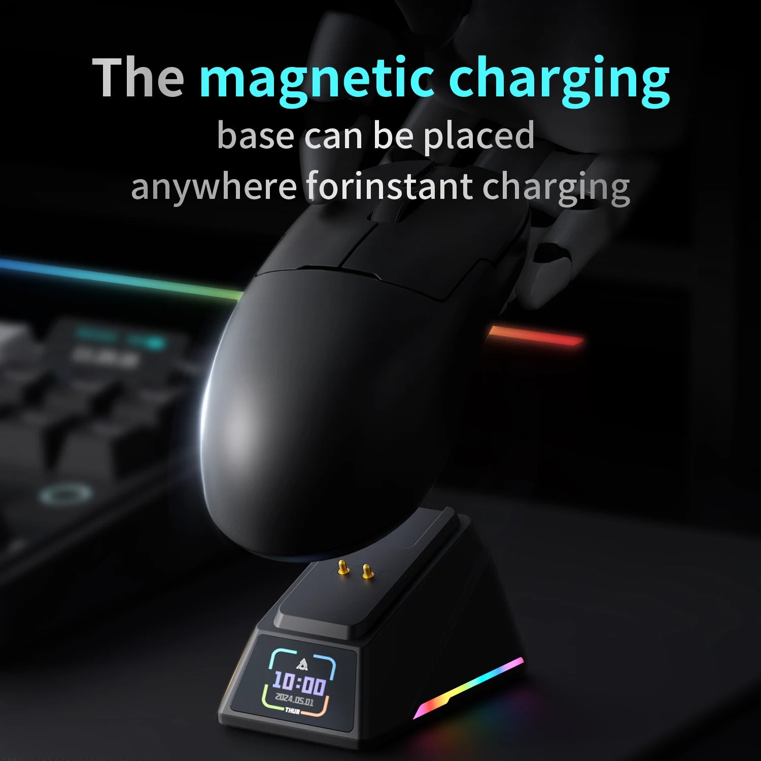 AJAZZ light krypton aj159apex wireless 8K lightweight PAW tri-mode gaming mouse with color screen