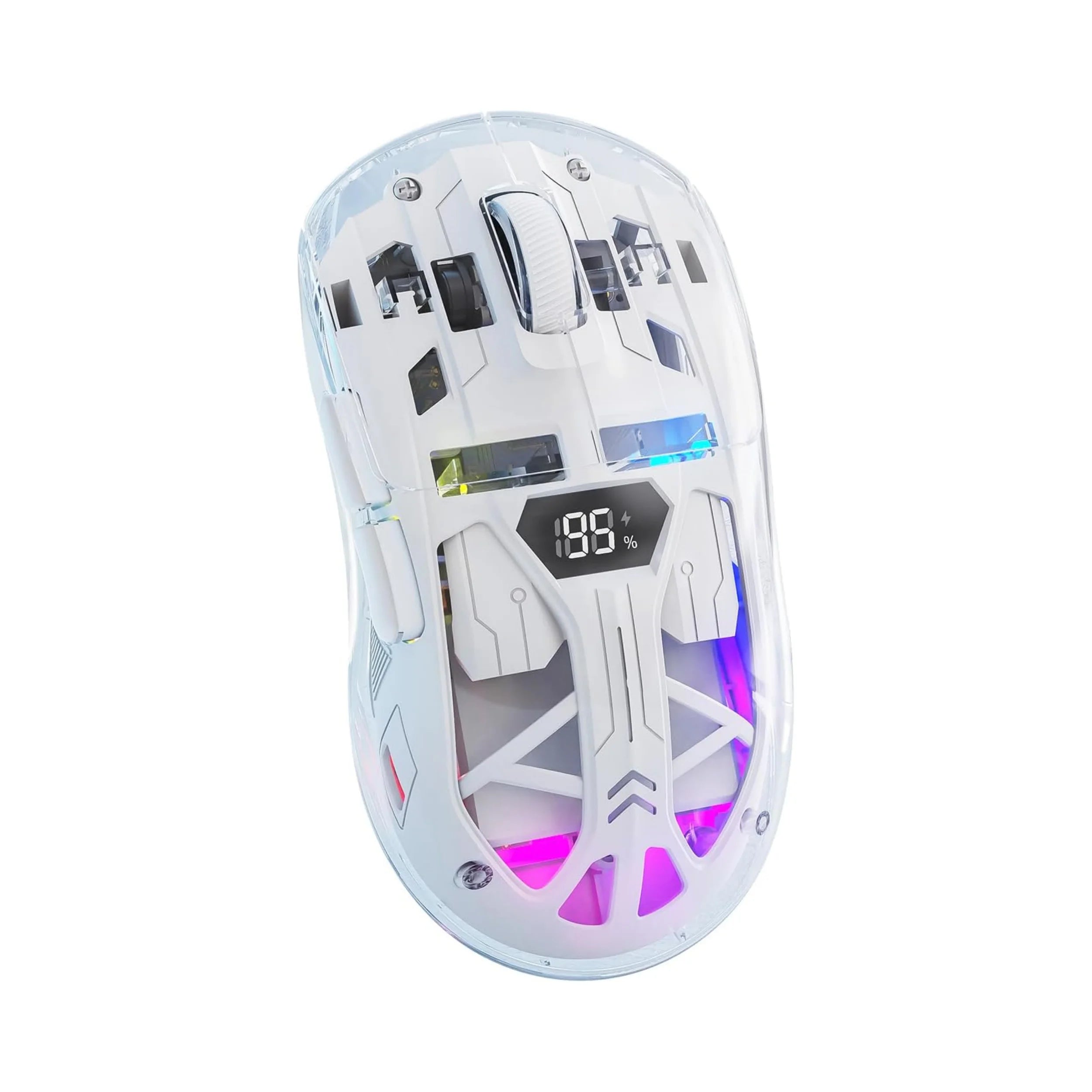 MAMBASNAKE x Freewolf A2 Transparent Wireless Gaming Mouse,Dual Mode BT 5.0/2.4G PC Gaming Mice