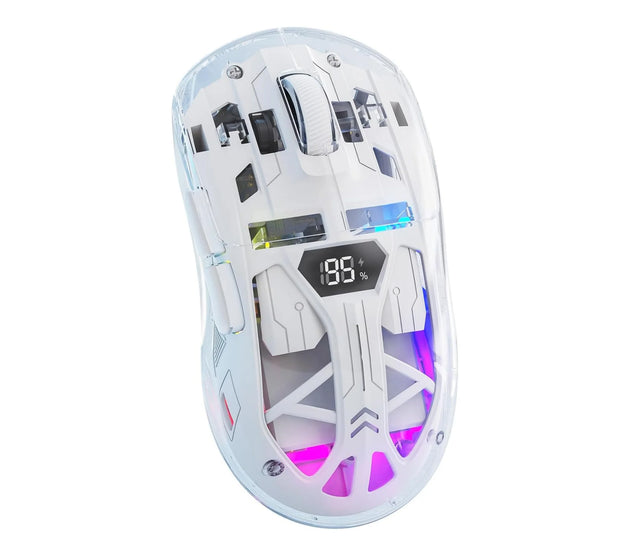 MAMBASNAKE x Freewolf A2 Transparent Wireless Gaming Mouse,Dual Mode BT 5.0/2.4G PC Gaming Mice