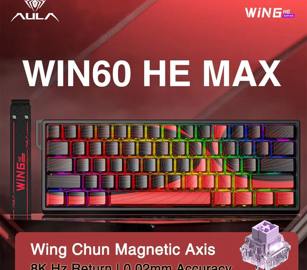 AULA WIN60 WIN68 HE Esports Magnetic Switch Keyboard Rapid Trigger 8K Return RGB Hotswap 60% 68% Custom Game Keyboard