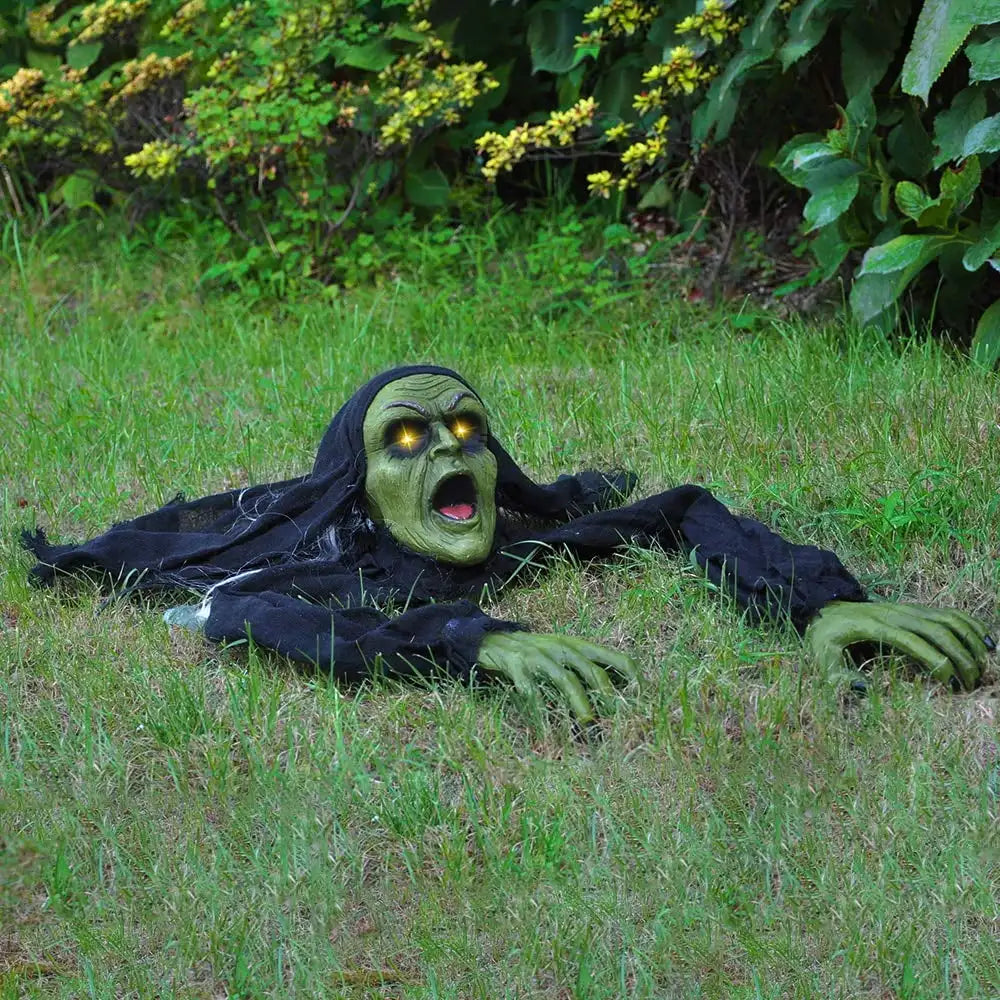 Joyfy Halloween Groundbreaker Halloween Decorations Zombie with Sound and Flashing Eyes Outdoor Scary Halloween Yard Decorations