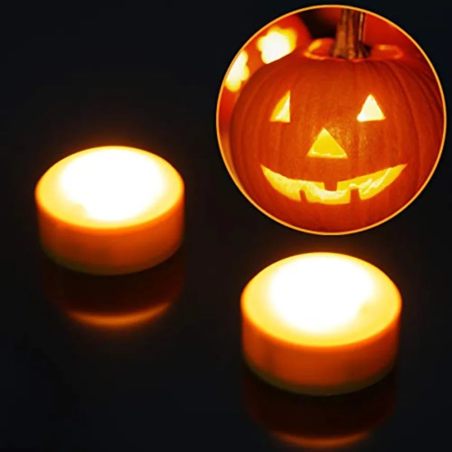 4Pack Battery Operated Halloween LED Pumpkin Lights with Remote Control and Timer Function for Indoor and Outdoor Halloween Dec
