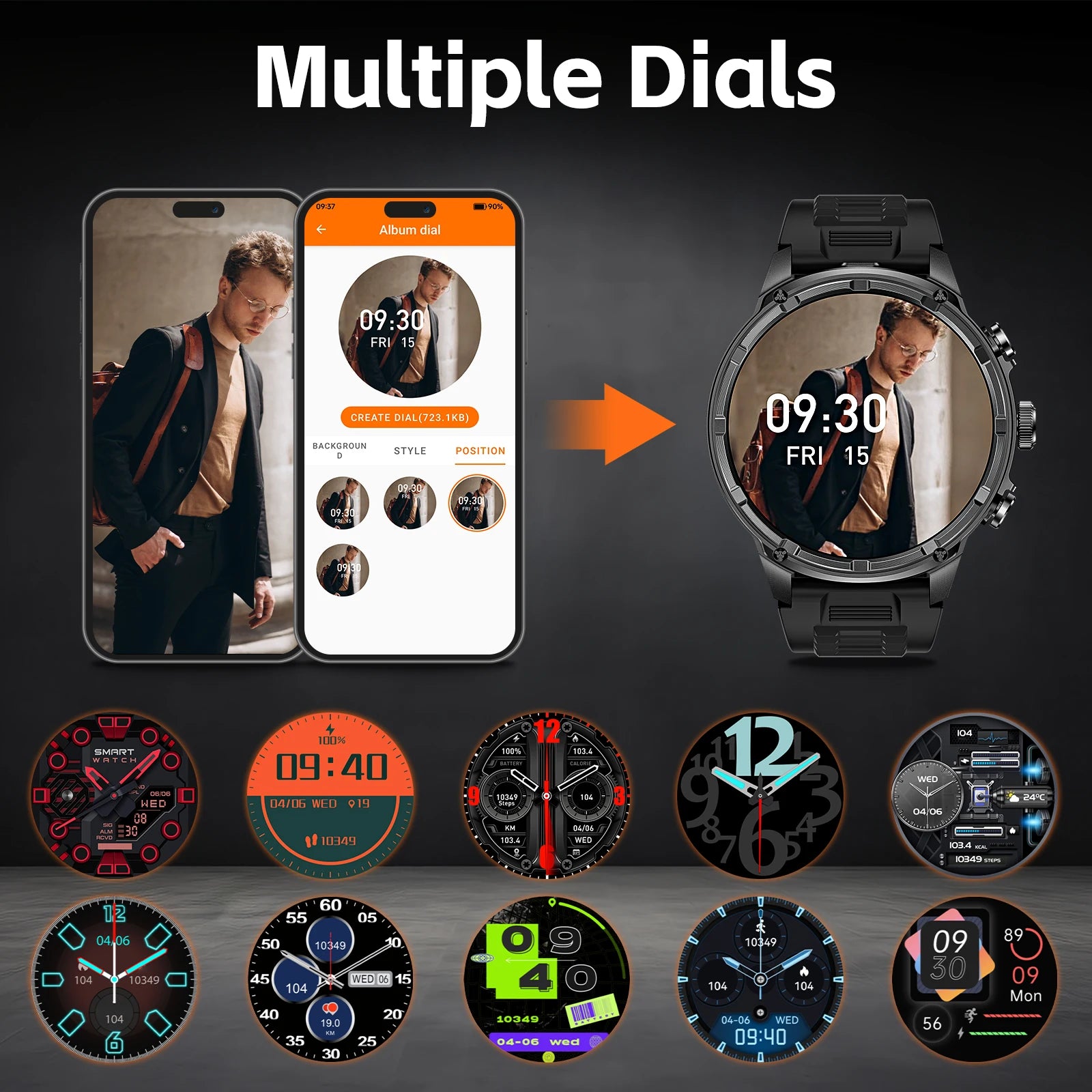 LaNikar New Military Smart Watches for Men 1.85”HD Rugged Smart Watch 710mAh Battery 100+ Sports Modes Heart Rate Sleep Monitor