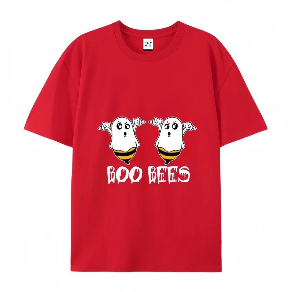 Boo Bees Funny Humor Graphic T-Shirt Casual Round Neck Short Sleeve Tee For Halloween Gift For Kids Him Her Halloween Theme wear