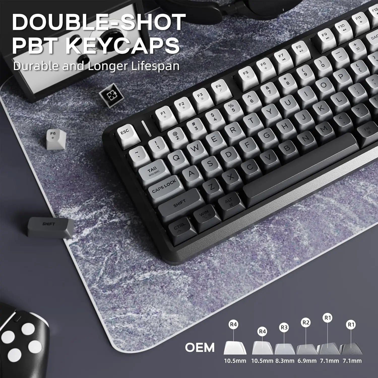 MAMBASNAKE x ZIYOU LANG M75 Wireless Membrane Keyboard, RGB Backlit Rechargeable 2000mAh Battery
