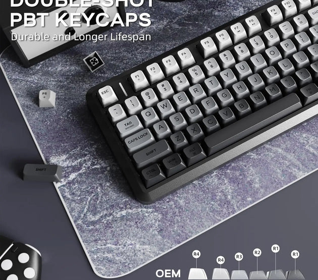 MAMBASNAKE x ZIYOU LANG M75 Wireless Membrane Keyboard, RGB Backlit Rechargeable 2000mAh Battery
