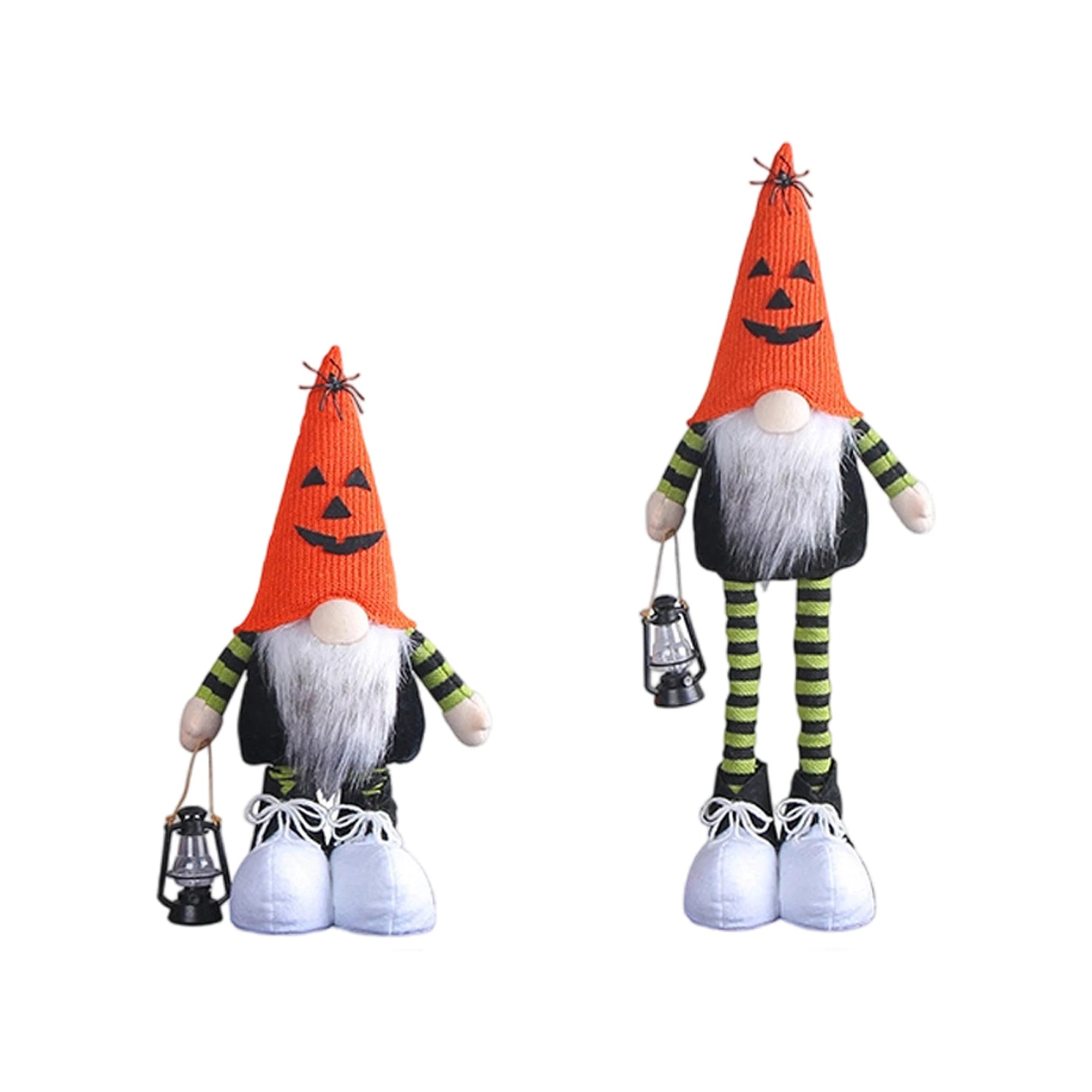 Adorable Halloween Stuffed Gnome with Stretchable Legs and Faceless Design - Charming Plush Doll for Table Decor and Shelf