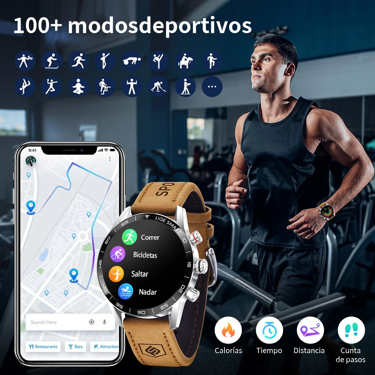 LIGE Rugged Military GPS Smart Watch Men 1.39 inch AMOLED Screen Heart Rate Bluetooth Call Waterproof Outdoor SmartWatch 2025