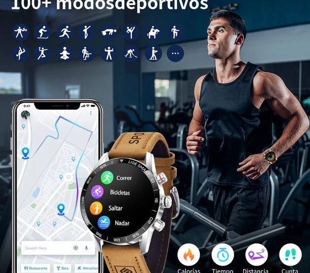 LIGE Rugged Military GPS Smart Watch Men 1.39 inch AMOLED Screen Heart Rate Bluetooth Call Waterproof Outdoor SmartWatch 2025
