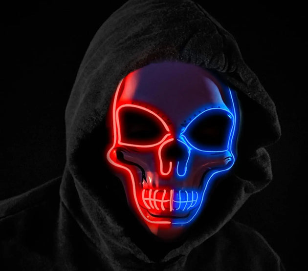 OceanWings Halloween Mask LED Light up Costumes Scary Mask for Party Supplies Favor
