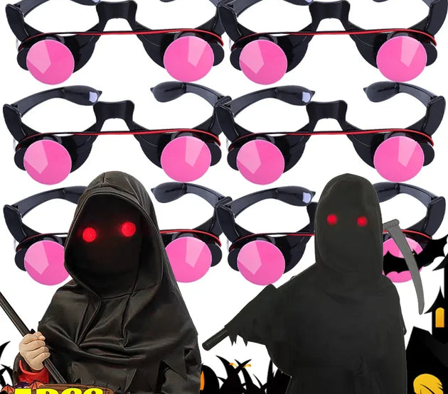 1/5pcs Halloween Horror Red Eye Glasses Led Glowing Glasses Scary Horror Eyewear Cosplay Party Funny Luminous Glasses Props