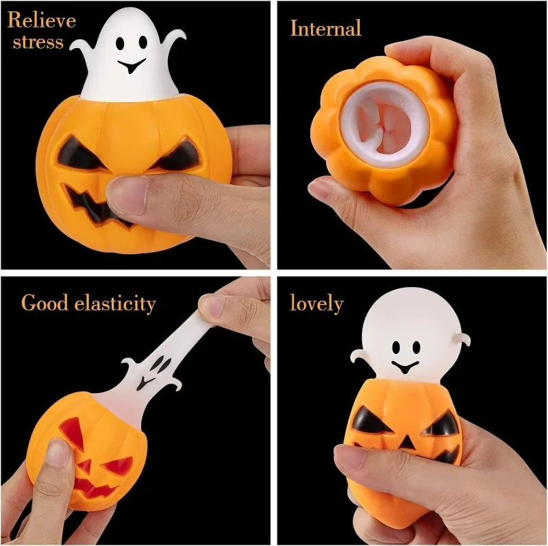 1/10Pcs Pumpkin Head Stress Ball Cute Decompression Ghost Relieve Stress Toys Creative Children's Toys Halloween Party Decor