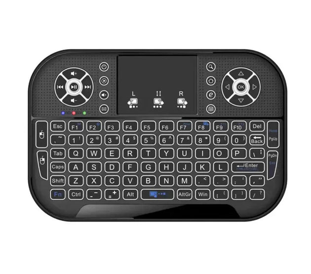 Mini Wireless Keyboard 2.4G&Bluetooth-compatible Backlit Fly Air Mouse Remote Control with Touchpad for TV BOX