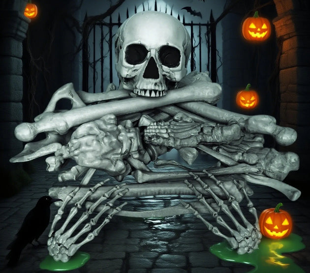Human Anatomy Skeleton Party Decor - Life-Size Gothic Educational Display for Halloween Classrooms, Haunted Labs