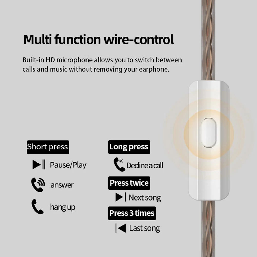 KZ-DQS In Ear Monitor Headphones Dynamic Professional HIFI Headset Noise Cancelling Bass Earbuds for Sports Game Music