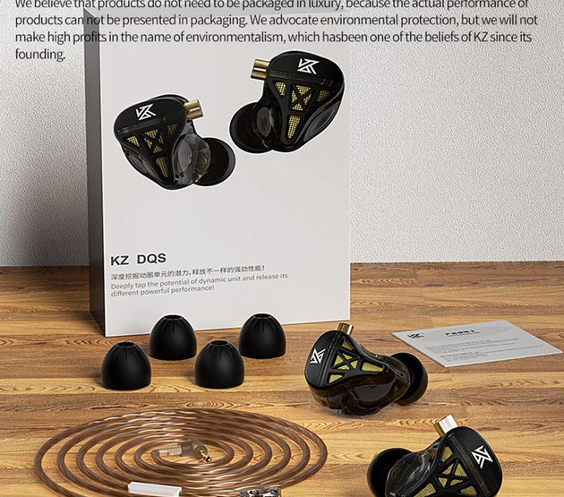KZ-DQS In Ear Monitor Headphones Dynamic Professional HIFI Headset Noise Cancelling Bass Earbuds for Sports Game Music