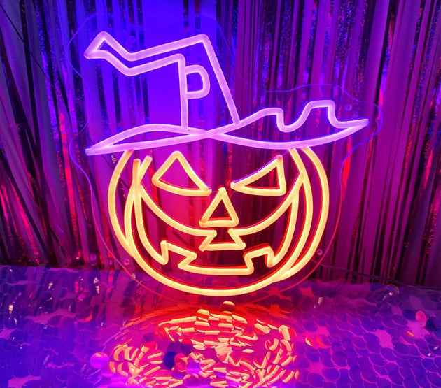 Halloween Pumpkin Neon Sign Decorations Neon Led Signage For Outdoor Garden, Indoor Neon Sign Wall Décor Party Halloween gift