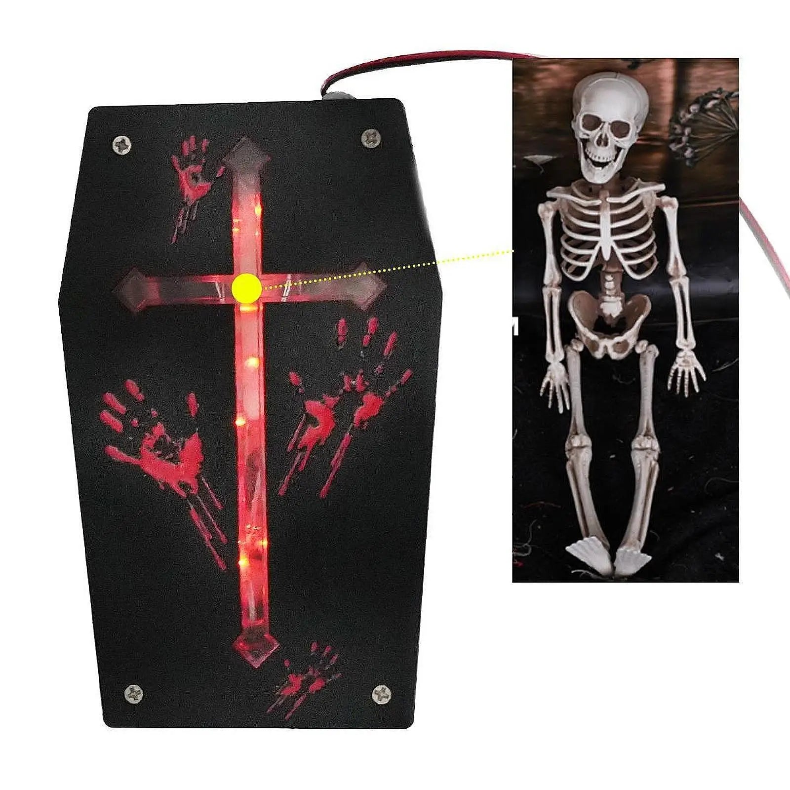 Halloween Sound Sensor with Paper Stickers Tricky Garden Scream Box Speaker
