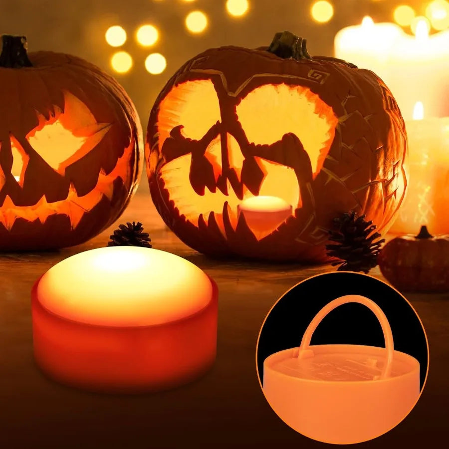 LED Flameless Pumpkin Lights with Remote Control for Halloween Decorations: Flickering JackOLantern Lights with Timer Function