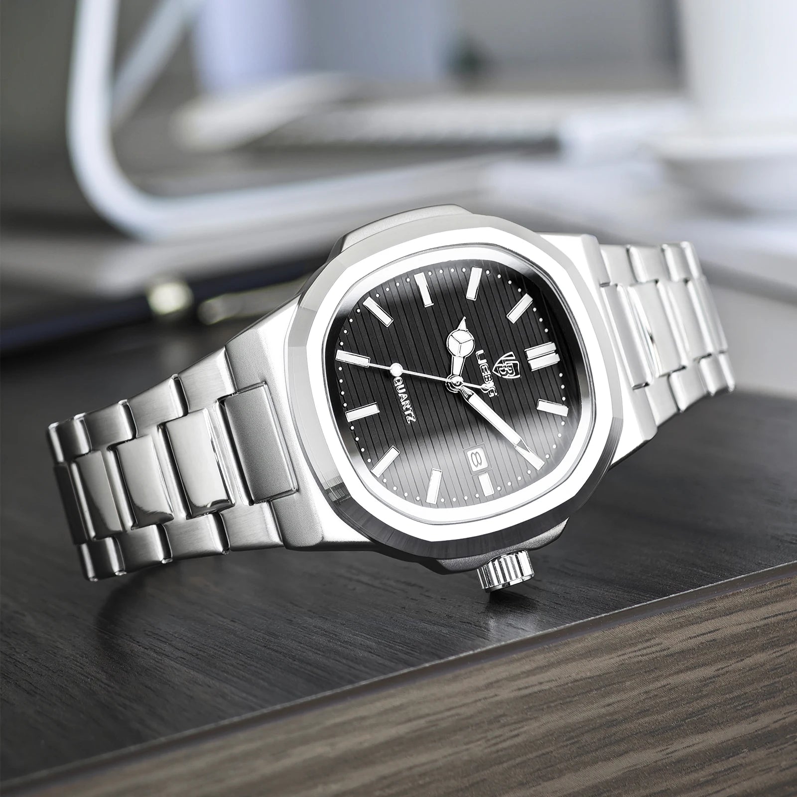 LIEBIG Fashion Calendar Movement Quartz Watches Lady Stainless Steel Strip Watch Business Waterproof Wristwatches For Men Women