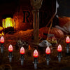 38Ft Halloween Pathway Lights C9 Flickering Flame String Lights with Stakes Waterproof Patio String Lights with 25 Flicker Ligh