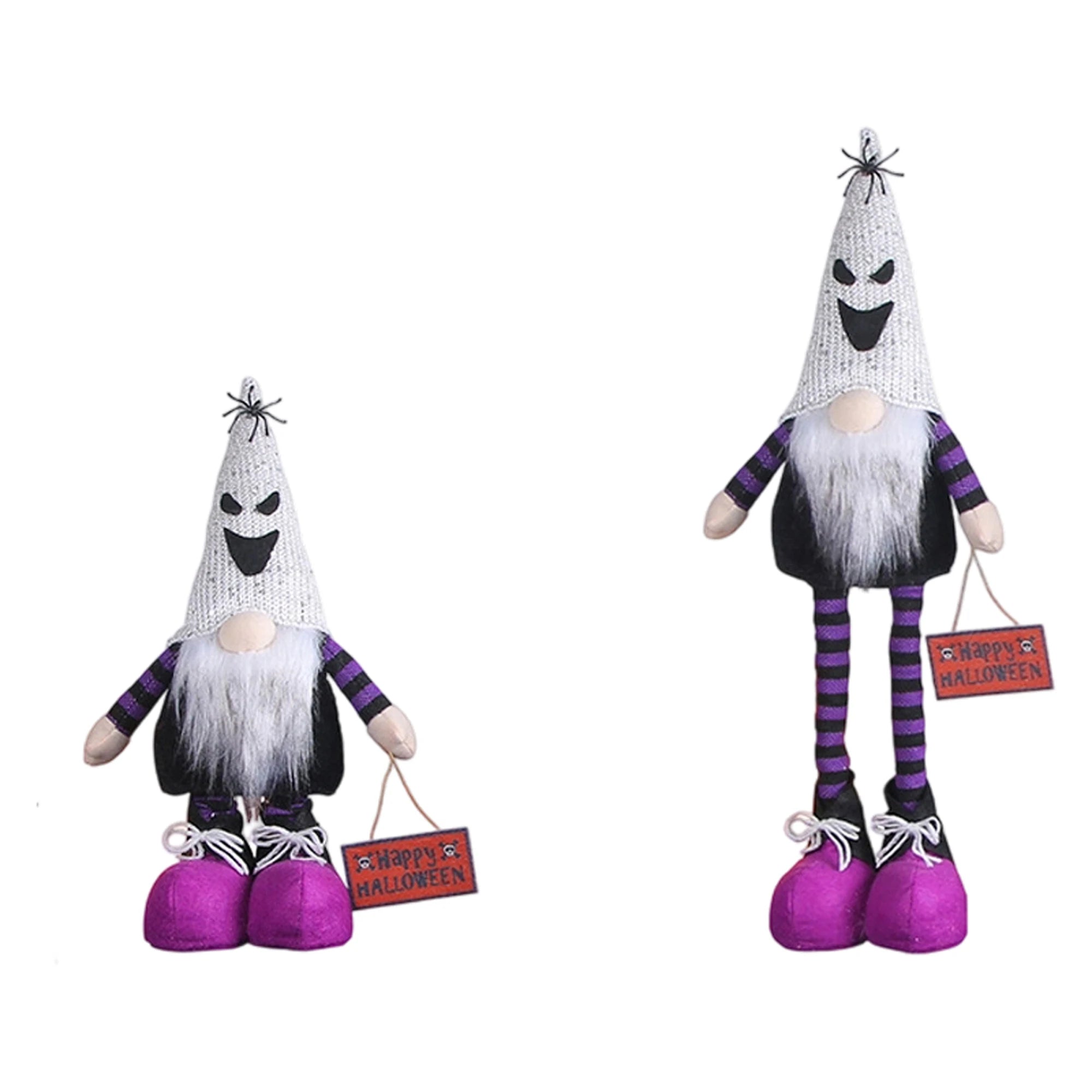 Adorable Halloween Stuffed Gnome with Stretchable Legs and Faceless Design - Charming Plush Doll for Table Decor and Shelf