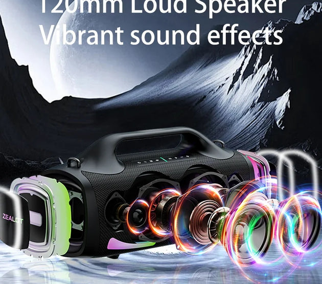 Zealot S79 100W Wireless speaker, Outdoor Portable Subwoofer Speaker, Hifi Sound quality,Dual Pairing, Fast Charging,24000mAh.