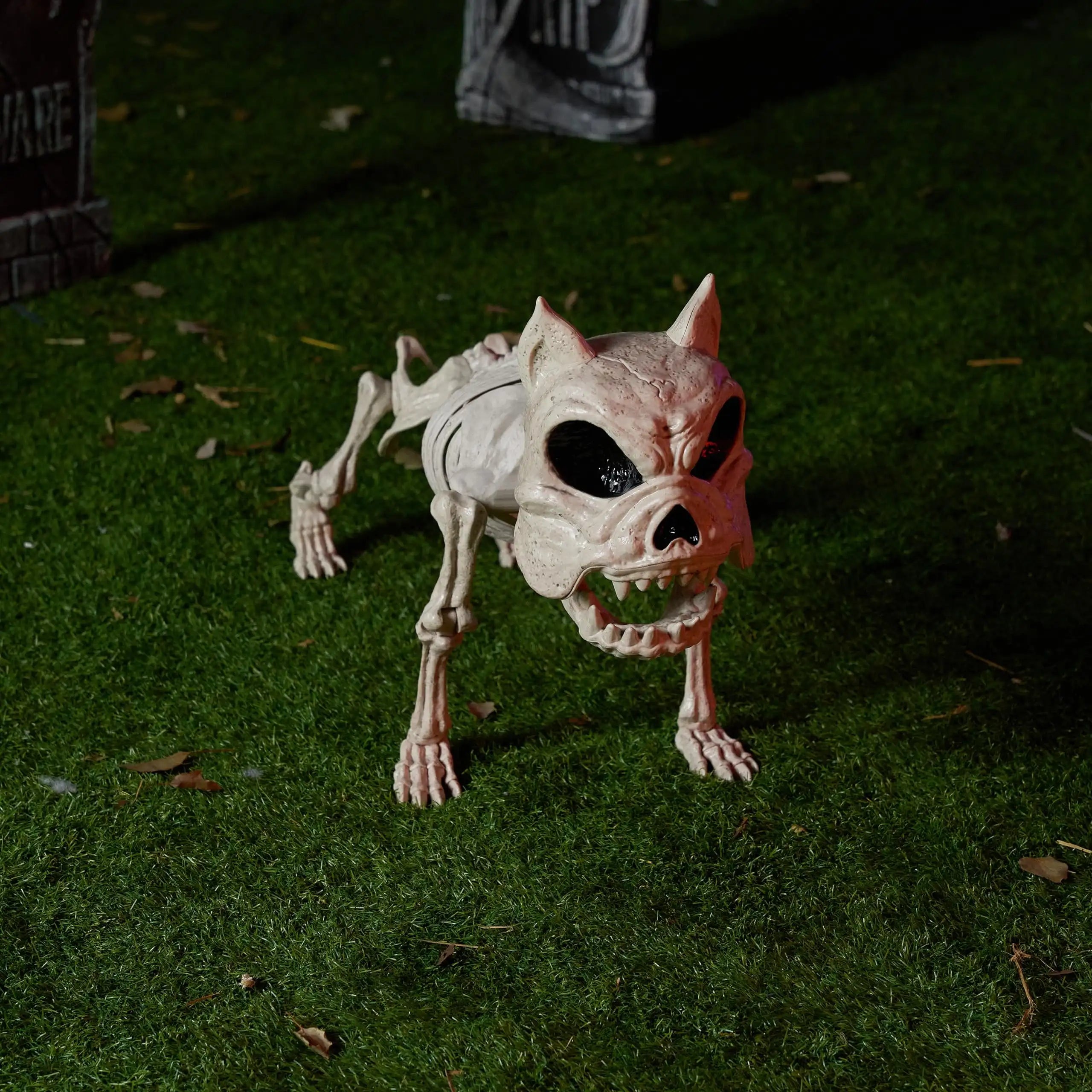 Joyfy 16 Inch Halloween Skeleton Dog Skeleton Pose-N-Stay Plastic Skeleton Bones for Hallowmas Decoration Haunted House Party
