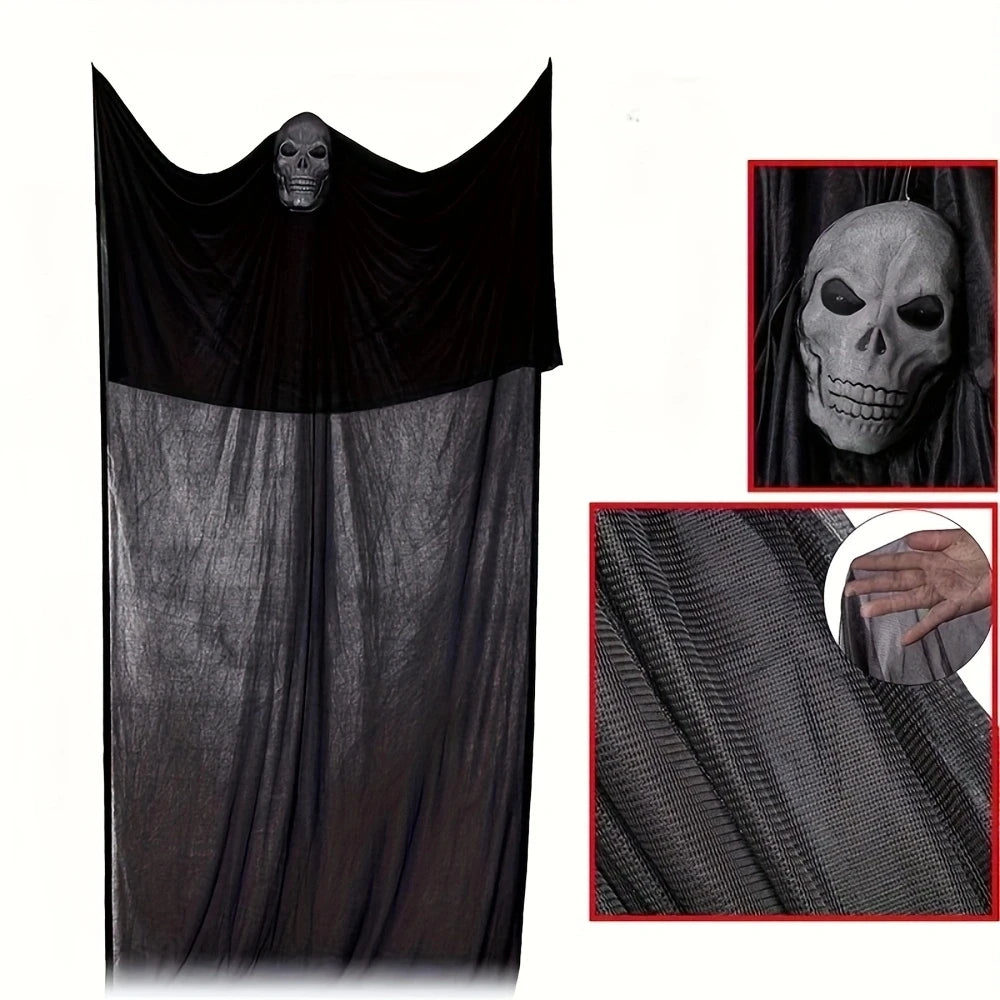 Halloween Hanging Ghost Decorations  Props Scary Halloween Hanging Skeleton Flying Ghost for Outdoor Indoor Home Yard Black