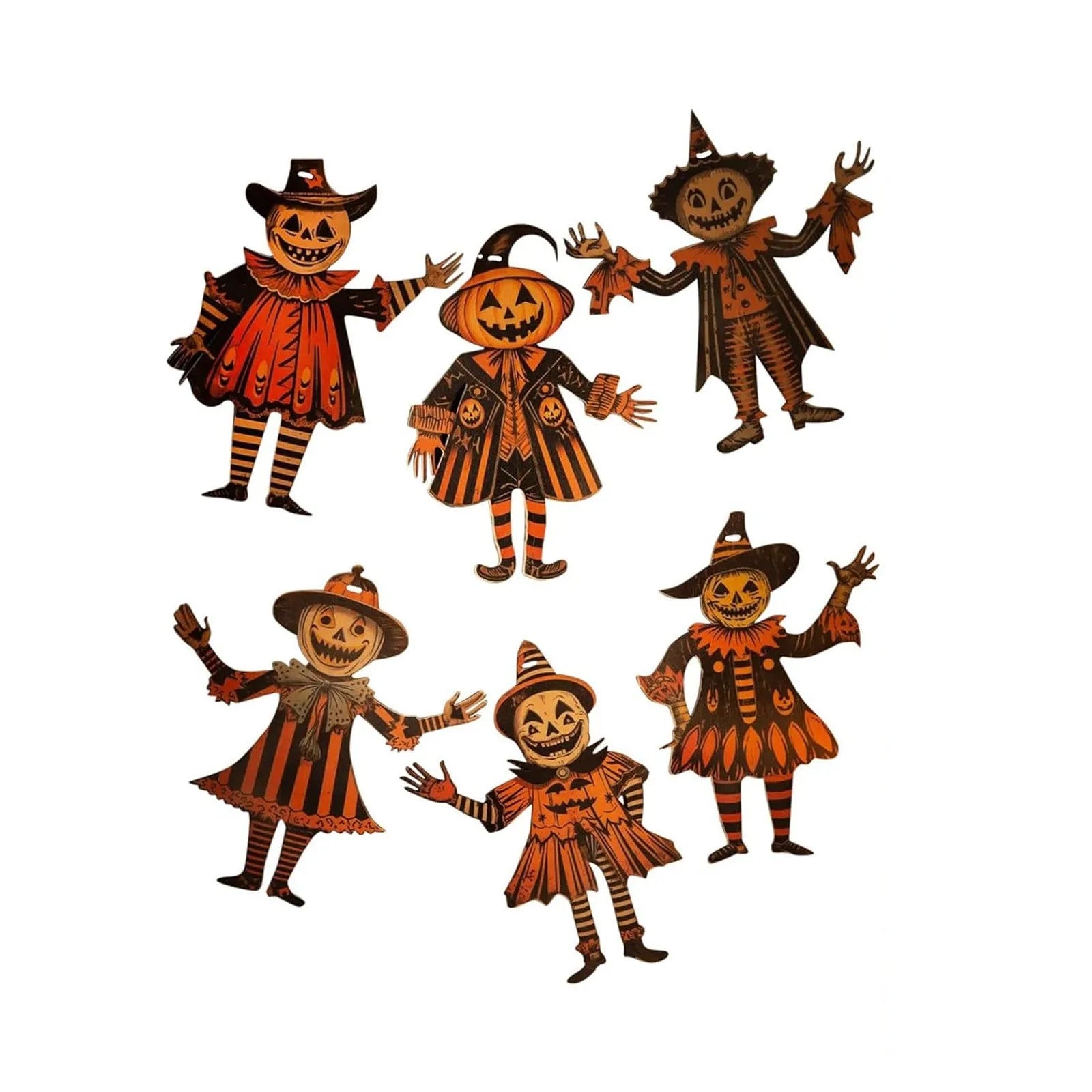 2d Halloween Wooden Hanging Ornaments Retro Pumpkin Ghost Horror Bunting Decoration Festival Spooky Atmosphere Props