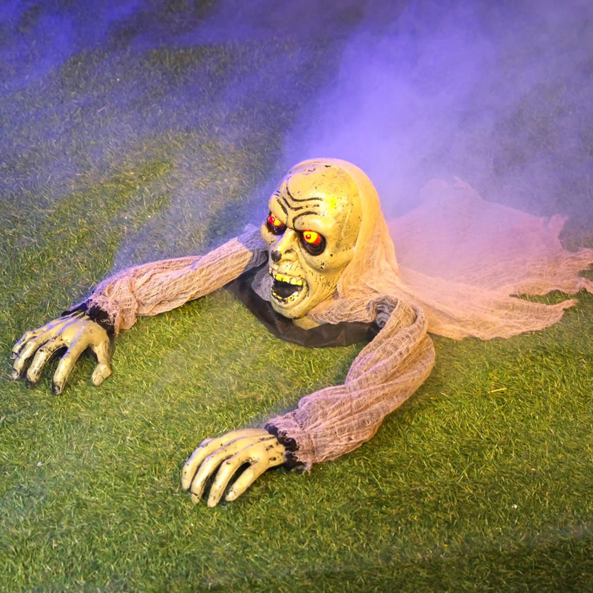 Joyfy Halloween Groundbreaker Halloween Decorations Zombie with Sound and Flashing Eyes Outdoor Scary Halloween Yard Decorations