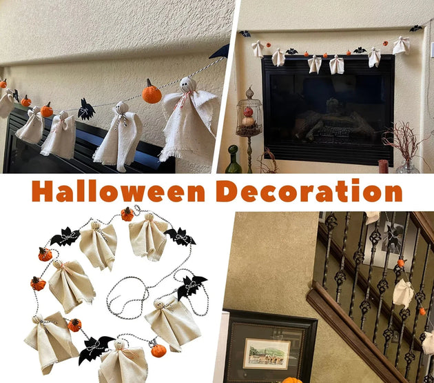 Halloween Ghost Garland Spooky Hanging Decor for Farmhouse Party Halloween Decoration Scary Hanging Ornaments