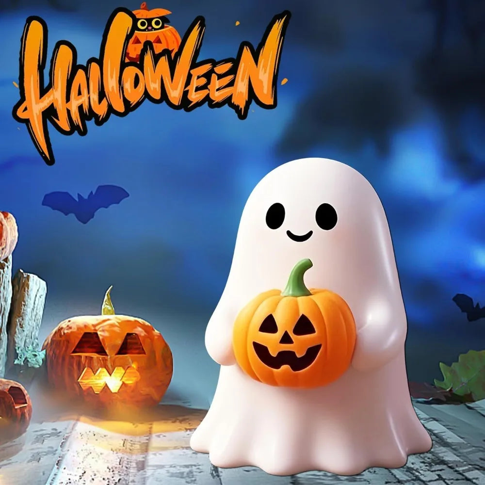 Halloween Ghost Figurine-Spooky Resin Middle Finger Ghost Statue, Cute Ghost Decor for Halloween Decorations