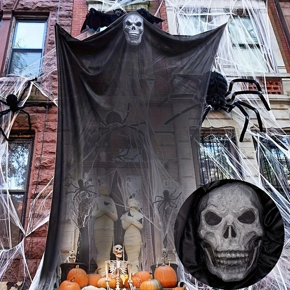 Halloween Hanging Ghost Decorations  Props Scary Halloween Hanging Skeleton Flying Ghost for Outdoor Indoor Home Yard Black