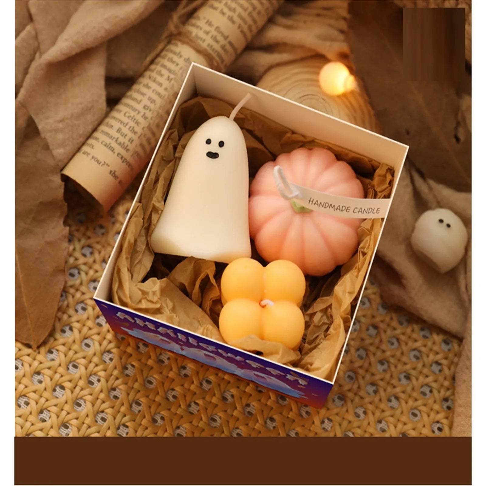 Halloween Ghost Candle Gift Set Halloween Atmosphere Aromatherapy Candles Can Be Used As Holiday Gifts Or Home Decorations