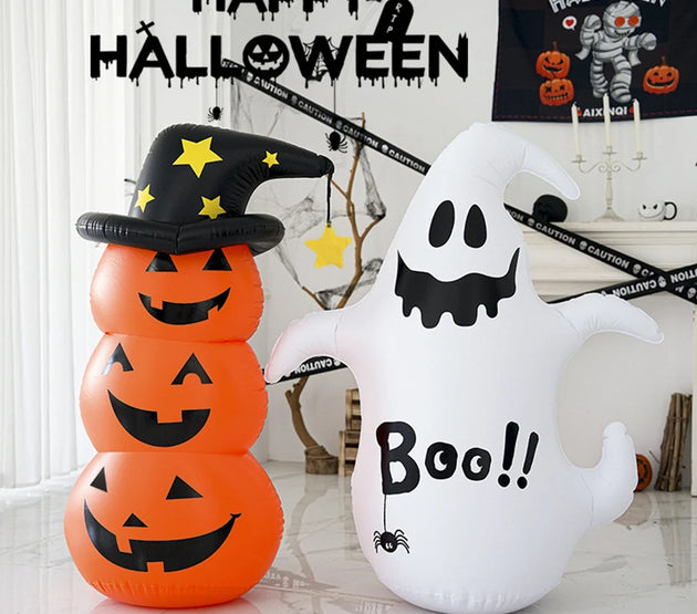 Halloween Ghost Inflatable Model Windproof Stacked Inflatable Pumpkins Horror Festival Theme Indoor Outdoor Garden Decorations