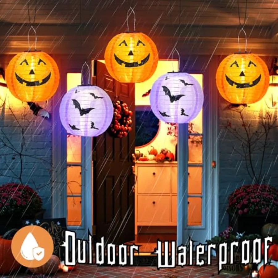 Halloween Decorations Outdoor Clearance Solar Jack O Lantern 2 Pack Fabric Handmade Hanging Pumpkin Lights and Starry Night Pum
