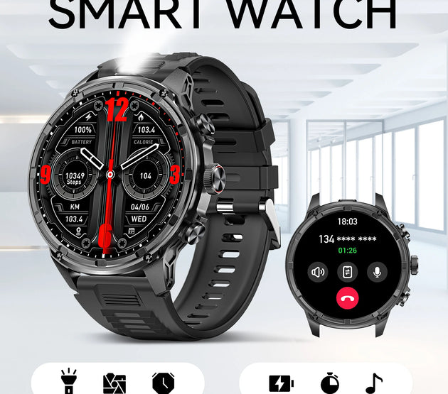 LaNikar New Military Smart Watches for Men 1.85”HD Rugged Smart Watch 710mAh Battery 100+ Sports Modes Heart Rate Sleep Monitor