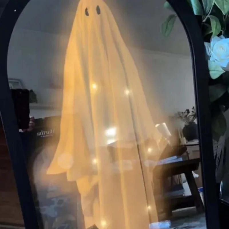 Halloween Holographic Ghost Mirror Nightlight Home Room Horror Decoration Ghost Halloween Party Supplies Haunted House Props