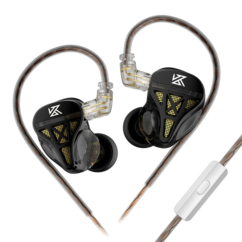 KZ-DQS In Ear Monitor Headphones Dynamic Professional HIFI Headset Noise Cancelling Bass Earbuds for Sports Game Music