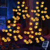 4 Pack 80 LED Halloween Solar Pumpkin Stake Lights for Outdoor Halloween Decorations Orange Jack O Lantern Pumpkins Solar Pathw