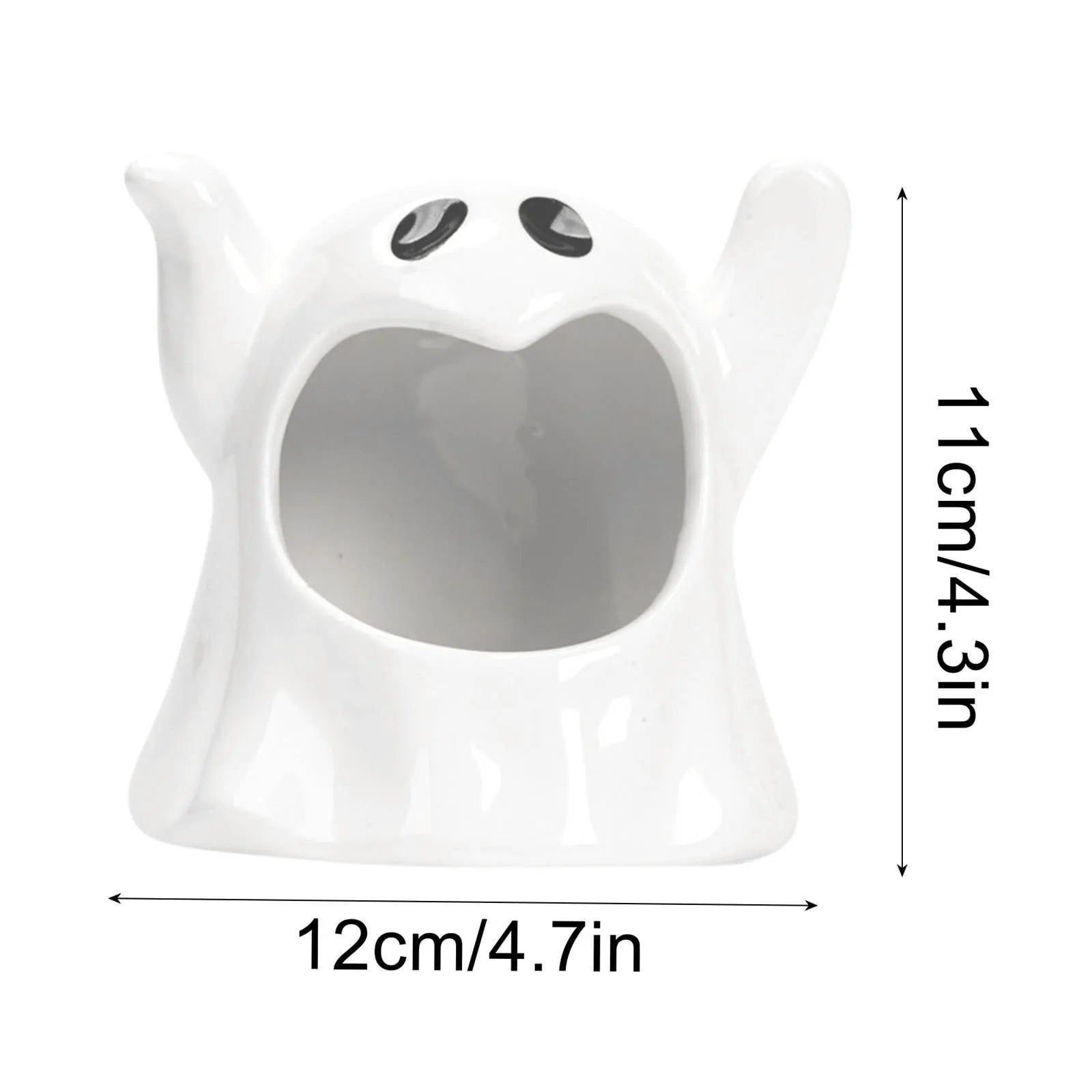 4.3" Halloween Ceramic Ghost Candle - Glowing Tealight for Cozy Holiday Decor