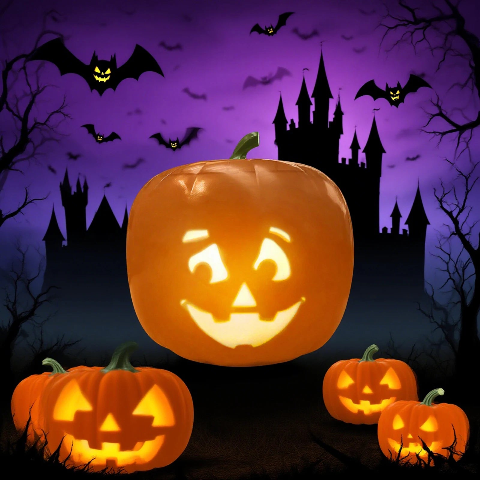 Halloween Decorations Pumpkin with Built in Video Projector Speaker Animated Singing Pumpkin Haloween Party Decor Supplies