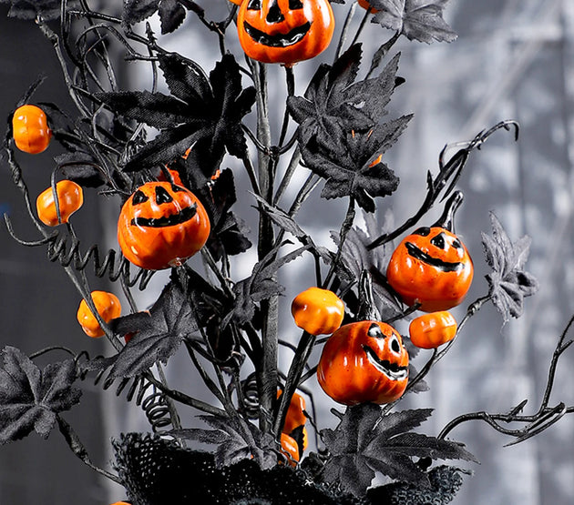 Halloween Decorations Creepy Pumpkin Maple Leaf Decor Tree For Home Party Decorations Scary Ins Style Autumn Decor