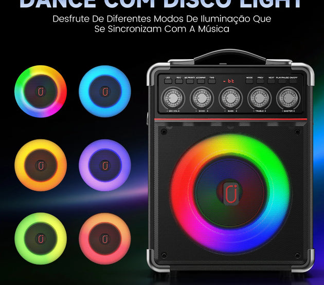 FanFun Karaoke Machine with 2 Microphone, Bluetooth Karaoke Speaker with LED Light, Home Karaoke System Set,  TX05