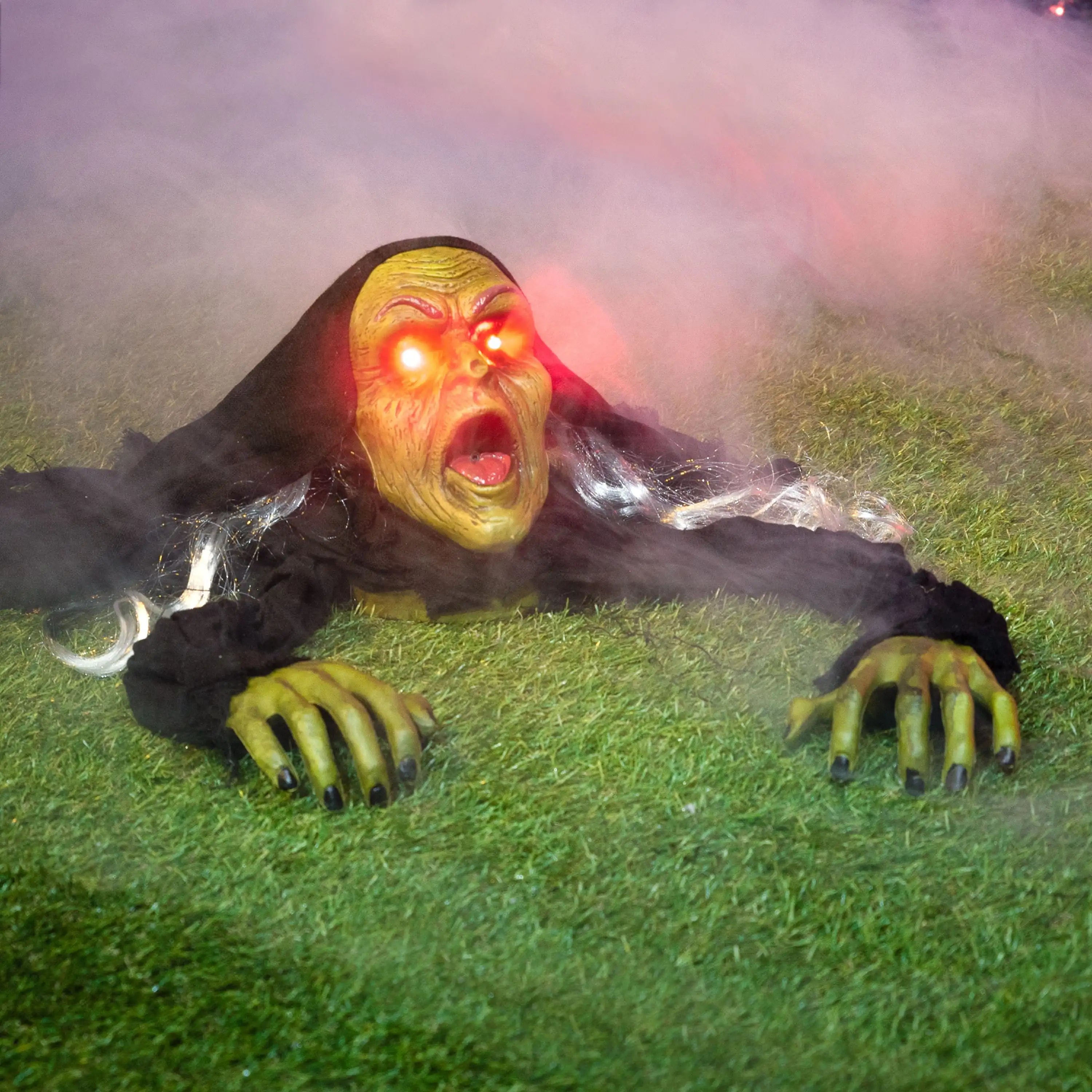 Joyfy Halloween Groundbreaker Halloween Decorations Zombie with Sound and Flashing Eyes Outdoor Scary Halloween Yard Decorations