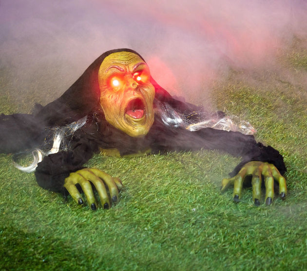 Joyfy Halloween Groundbreaker Halloween Decorations Zombie with Sound and Flashing Eyes Outdoor Scary Halloween Yard Decorations