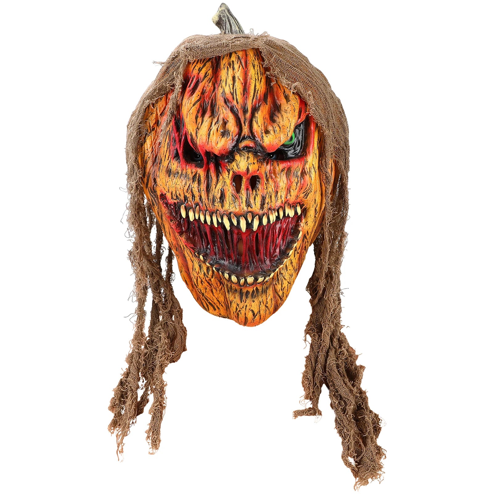 Halloween Scary Pumpkin Braided Wig Ghost Party Cosplay Mask for Women Horror Role Play Costume Accessory