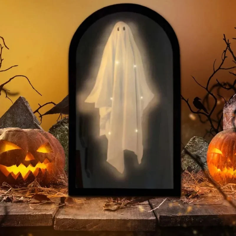Halloween Holographic Ghost Mirror Nightlight Home Room Horror Decoration Ghost Halloween Party Supplies Haunted House Props